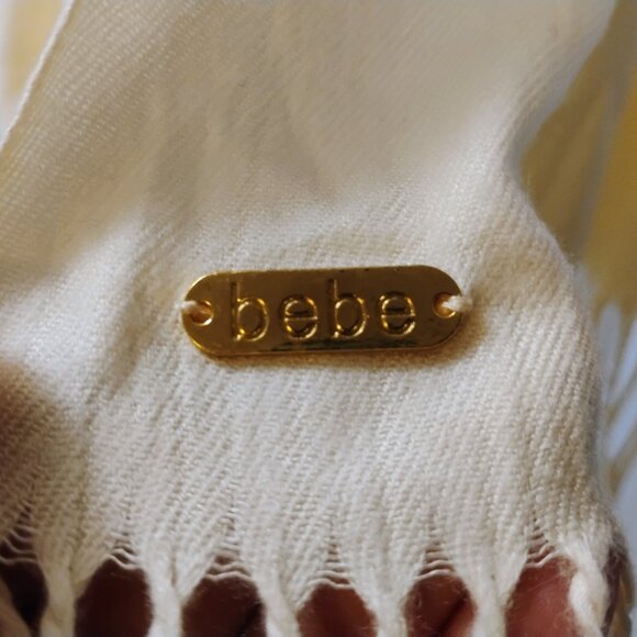 soft Bebe knit fur scarf in cream - Picture 3 of 4